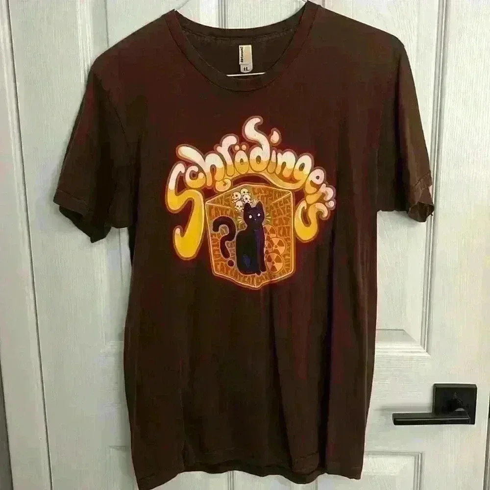shirt.woot Schrodinger’s cat brown short sleeve tshirt